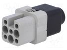 Connector: HDC; female; HN.D; PIN: 8; 7+PE; size 1; w/o contacts TE Connectivity