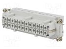 Connector: HDC; contact insert; female; HTS HE; PIN: 24; 24+PE; 16A TE Connectivity