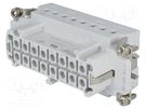 Connector: HDC; contact insert; female; HTS HE; PIN: 16; 16+PE; 16A TE Connectivity
