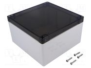 Enclosure: multipurpose; X: 160mm; Y: 160mm; Z: 90mm; 1554; grey; IP66 HAMMOND