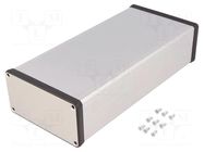 Enclosure: with panel; 1455; X: 103mm; Y: 220mm; Z: 53mm; aluminium HAMMOND
