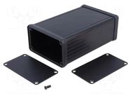 Enclosure: with panel; 1455; X: 78mm; Y: 120mm; Z: 43mm; aluminium HAMMOND