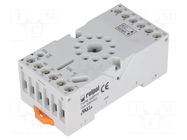 Socket; PIN: 11; 10A; 250VAC; on panel,for DIN rail mounting; grey RELPOL