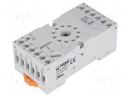 Socket; PIN: 11; 10A; 250VAC; on panel,for DIN rail mounting; grey RELPOL