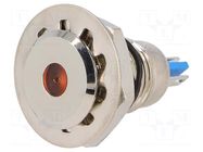 Indicator: LED; flat; orange; 24VDC; Ø12mm; IP67; for soldering ONPOW