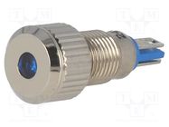 Indicator: LED; flat; blue; 24VDC; Ø8mm; IP67; for soldering; brass ONPOW