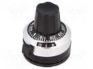 Precise knob; with counting dial; Shaft d: 6.35mm; Ø22x24mm SR PASSIVES