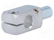 Mounting coupler; pin; D: 12mm; S: 10mm; W: 20mm; H: 20mm; aluminium ELESA+GANTER