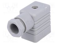 Connector: valve connector; plug; form B; 11mm; female; PIN: 3; 250V HIRSCHMANN