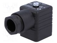 Connector: valve connector; plug; form A; 18mm; female; PIN: 3; PG11 HIRSCHMANN