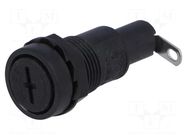 Fuse holder; 5x20mm; 10A; on panel; 250VAC; Cutout: Ø12.5mm SCI