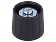 Knob; polyamide; Øshaft: 6mm; black; clamp mechanism with screw RITEL