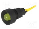 Indicator: LED; recessed; yellow; 230VAC; Ø13mm; IP20; leads 300mm ELPROD