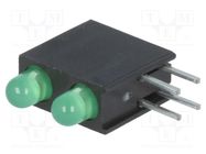 LED; in housing; 3mm; No.of diodes: 2; green; 20mA; 60°; 2.2÷2.5V KINGBRIGHT ELECTRONIC