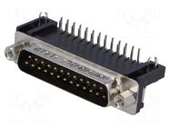 Connector: D-Sub; PIN: 25; socket; male; angled 90°; THT; UNC 4-40 AMPHENOL COMMUNICATIONS SOLUTIONS
