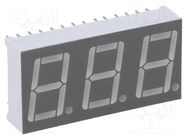 Display: LED; 7-segment; 14mm; 0.56"; No.char: 3; red; 2÷4mcd; anode LUCKYLIGHT