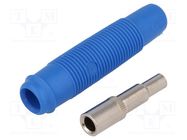 Socket; 4mm banana; 16A; 60VDC; blue; nickel plated; on cable; 3mΩ HIRSCHMANN T&M