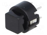 Switch: keypad; Pos: 2; SPST-NO; 0.01A/35VDC; black; none; THT; 1.3N HIGHLY ELECTRIC