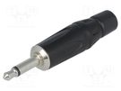 Plug; Jack 3,5mm; male; mono; ways: 2; straight; for cable; black AMPHENOL