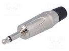 Plug; Jack 3,5mm; male; mono; ways: 2; straight; for cable; silver AMPHENOL
