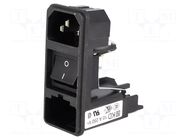 Connector: AC supply; socket; male; 10A; 250VAC; C14 (E); KD SCHURTER