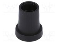 Knob; conical; thermoplastic; Øshaft: 6mm; Ø14x18mm; black; push-in CLIFF