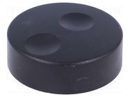 Knob; without pointer; plastic; Øshaft: 6mm; Ø39.6x13.5mm; black CLIFF