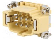 Connector: HDC; male; JEI; PIN: 6; 16A; 500V; 6+PE; size 44.27; tinned ILME