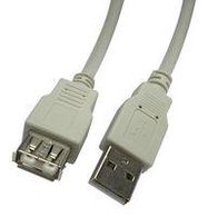 USB CABLE, 2.0 TYPE A PLUG-RCPT, 2M