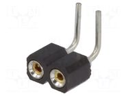 Connector: pin strips; socket; female; PIN: 2; angled 90°; THT; 1x2 CONNFLY