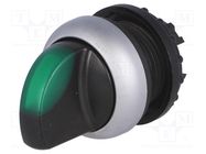 Switch: rotary; 22mm; Stabl.pos: 2; green; M22-FLED,M22-LED; IP67 EATON ELECTRIC