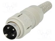 Plug; DIN; male; PIN: 3; Layout: 180°; straight; for cable; soldering HIRSCHMANN