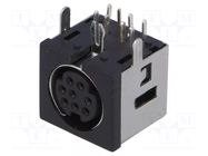 Connector: DIN mini; socket; female; PIN: 8; THT; angled 90° NINIGI