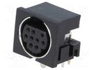 Socket; DIN mini; female; PIN: 9; THT; angled 90° 