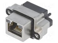 Connector: RJ45; socket; IP68; for panel mounting; THT; straight AMPHENOL COMMUNICATIONS SOLUTIONS