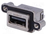 Socket; USB A; MUSB; for panel mounting,screw; THT; straight; IP68 Amphenol Communications Solutions