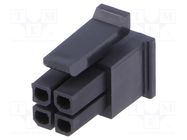 Plug; wire-board; female; Micro-Fit 3.0; 3mm; PIN: 4; w/o contacts MOLEX