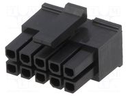 Plug; wire-board; female; Micro-Fit 3.0; 3mm; PIN: 10; w/o contacts MOLEX