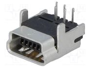 Connector: USB B mini; socket; on PCBs; THT; PIN: 5; angled 90° MOLEX