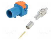 Connector: FAKRA; plug; male; straight; crimped; Cable: RG174,RG316 MOLEX