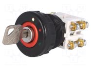Switch: rotary with key; 30mm; red PROMET