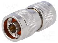 Coupler; straight; 50Ω; gold-plated; PTFE; N plug,both sides AMPHENOL RF