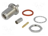 Connector: N; socket; female; straight; 50Ω; crimped; gold-plated AMPHENOL RF
