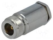 Connector: N; plug; female; straight; RG58; 5.5mm; soldering,clamp YIZN Jiangsu Tengyu Electronics co.