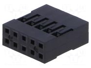 Connector: pin strips; plug; NSR/NDR; female; PIN: 10; w/o contacts NINIGI