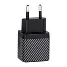 Wall charger INVZI GaN 2x USB-C, 45W, EU (black), INVZI