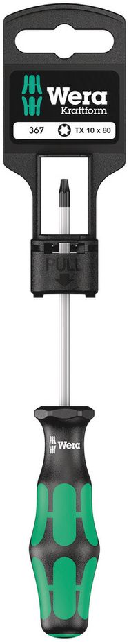 367 SB Screwdriver for TORX® screws, 1 x TX 10x80, Wera
