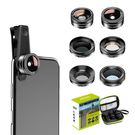Mobile lens kit APEXEL APL-DG6V2 6 in 1 universal (black), APEXEL