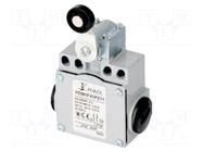 Limit switch; lever R 26,5mm, plastic roller Ø18mm; NO + NC POKÓJ