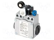 Limit switch; lever R 26,5mm, plastic roller Ø18mm,with reset POKÓJ